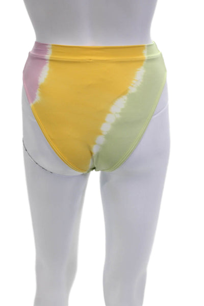L Space Womens Tie Dye Green Swim Bottom Nylon/Spandex Size S
