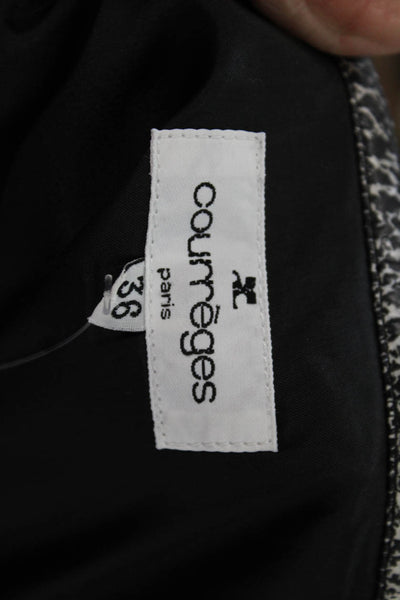 Courreges Women A-Line Mini Skirt Black Wool Size 36