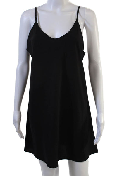 Preen By Thornton Bregazzi Women Shift Dress Black Floral Long Sleeve Size M