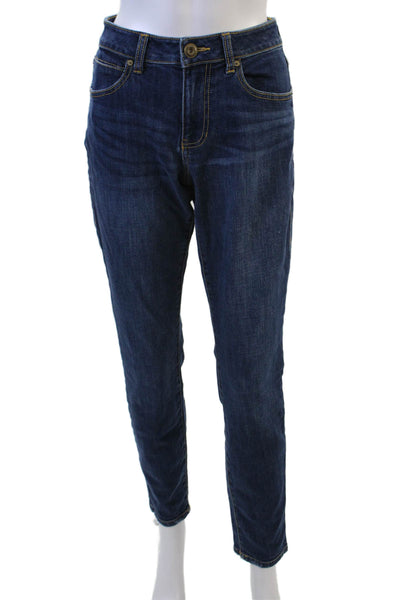 Cabi Women Skinny Ankle Jeans Dark Blue Mid Rise Button Size 6