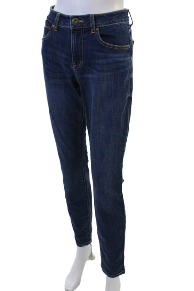Cabi Women Skinny Ankle Jeans Dark Blue Mid Rise Button Size 6