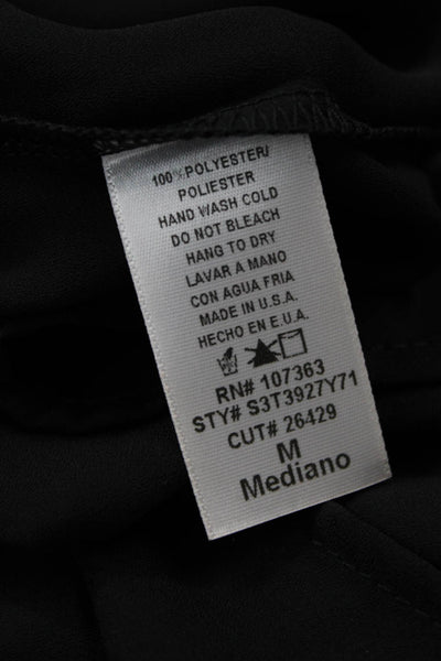 Solemio Womens V-Neck Sleeveless Tank Black 100% Polyester Size M