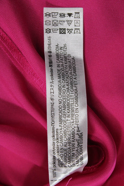 Zara Women Pink Collared Button-Up Blouse Long-Sleeve Size XS