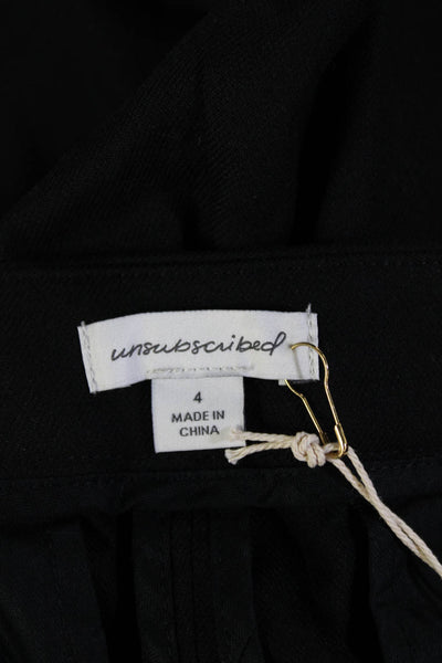Unsubscribed Womens Dress Pants Black Classic Solid Size 4