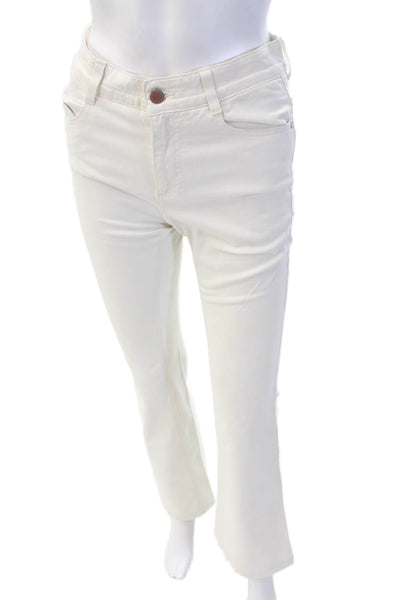 Stella McCartney Women Cropped Pants White Cotton Size 27