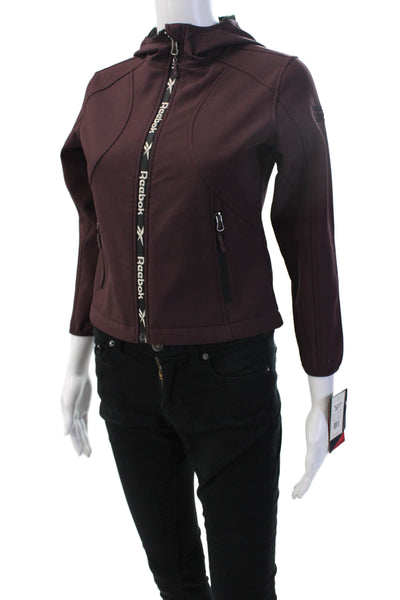 Reebok Women Purple Windbreaker Zip High Neck Size S