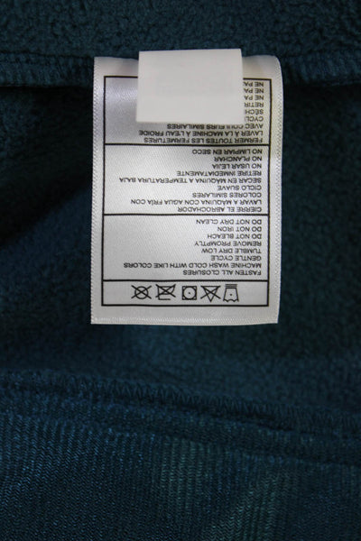 Reebok Women Full-Zip Hoodies Blue Geometric Polyester Long Sleeve Size S
