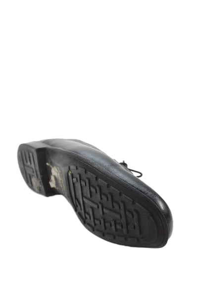 Bruno Magli Mens Leather Square Toe Laced Detail Dress Shoes Black Size 8