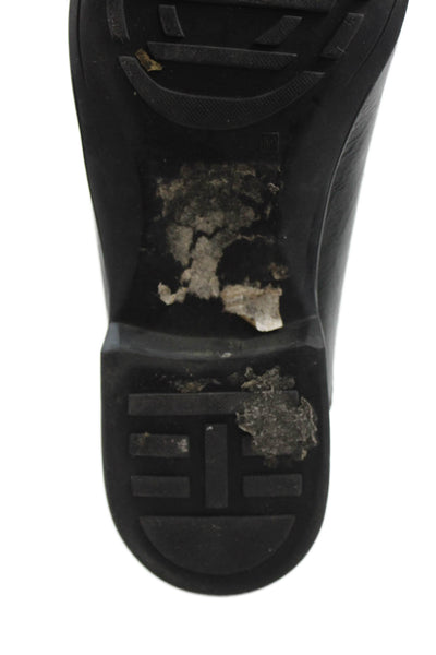 Bruno Magli Mens Leather Square Toe Laced Detail Dress Shoes Black Size 8