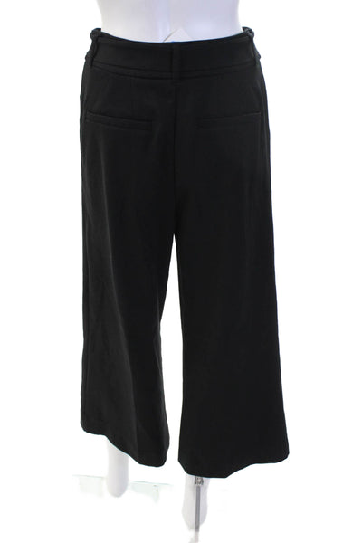 Lauren Ralph Lauren Womens Cropped Paperbag Pants Black Buckle Size S