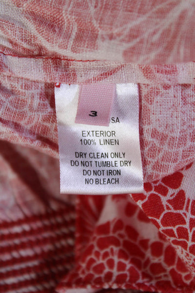 Lisa Marie Fernandez Womens Red Floral Linen Cropped Camisole Size 0