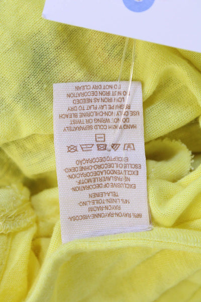 Free People Womens Tunic Tank Yellow Geometric Sleeveless Size S