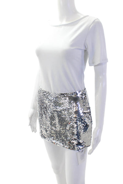 Superdown Women Mini Straight Pencil Skirt Gray 100% Polyester Size XS