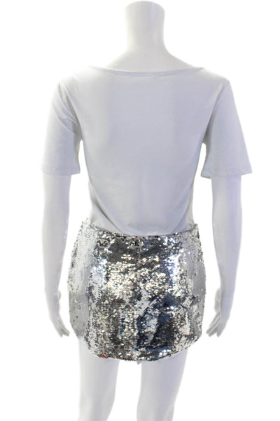 Superdown Women Mini Straight Pencil Skirt Gray 100% Polyester Size XS