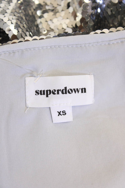 Superdown Women Mini Straight Pencil Skirt Gray 100% Polyester Size XS