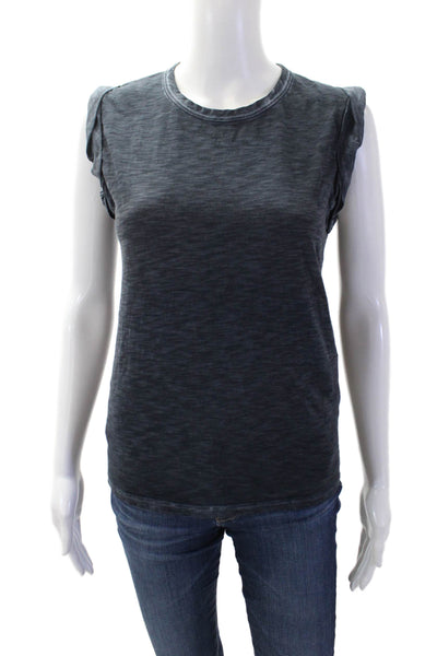 Veronica Beard Womens Jersey T-Shirt Dark Gray Pima Cotton Crewneck Size XS