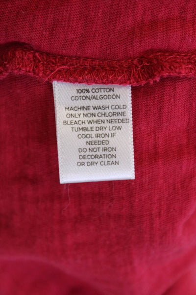 Loft Women Basic Red Cotton Sleeveless Round Neck T-Shirt Size XS