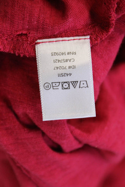 Loft Women Basic Red Cotton Sleeveless Round Neck T-Shirt Size XS