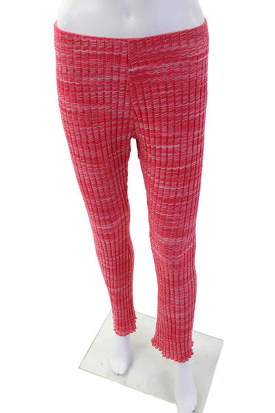 Zara Womens Pink Striped Cotton Polyester Leggings Size M