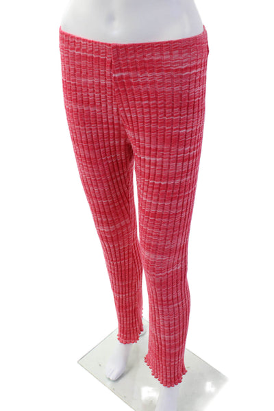 Zara Womens Pink Striped Cotton Polyester Leggings Size M