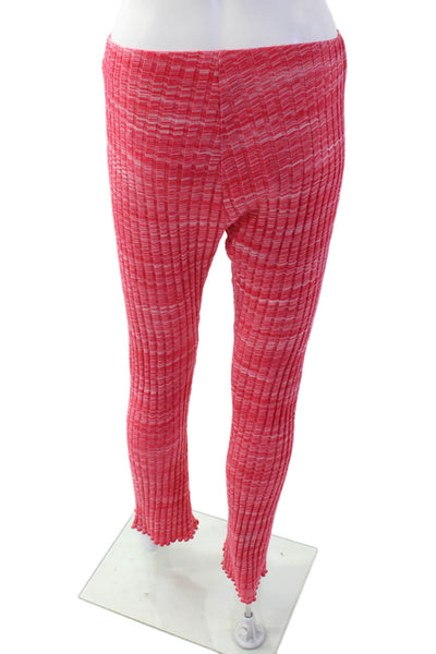 Zara Womens Pink Striped Cotton Polyester Leggings Size M