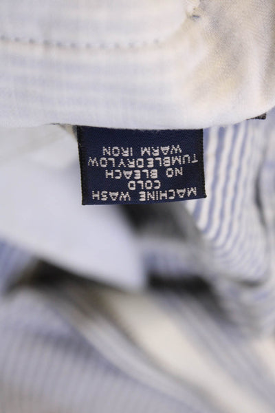 346 Brooks Brothers Mens Cropped Dress Pants Blue Striped 100% Cotton Size L