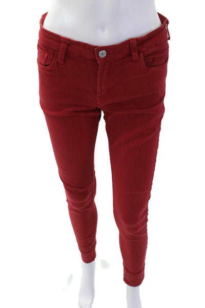 Mango Womens Ankle Jeggings Red Size 4