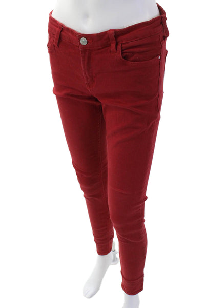 Mango Womens Ankle Jeggings Red Size 4