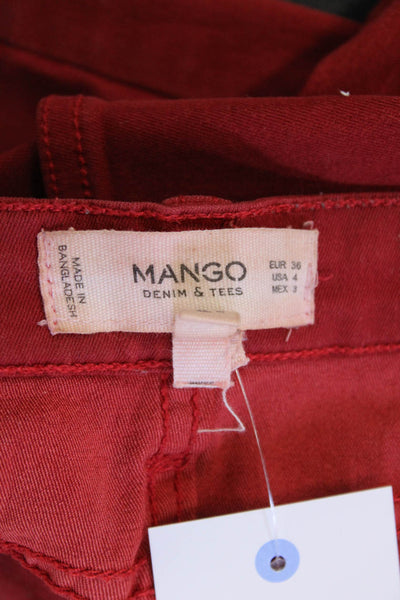 Mango Womens Ankle Jeggings Red Size 4