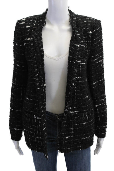 IRO Women Black Check Blazer Long Sleeve Size 40
