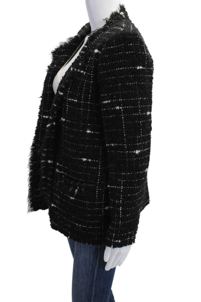 IRO Women Black Check Blazer Long Sleeve Size 40
