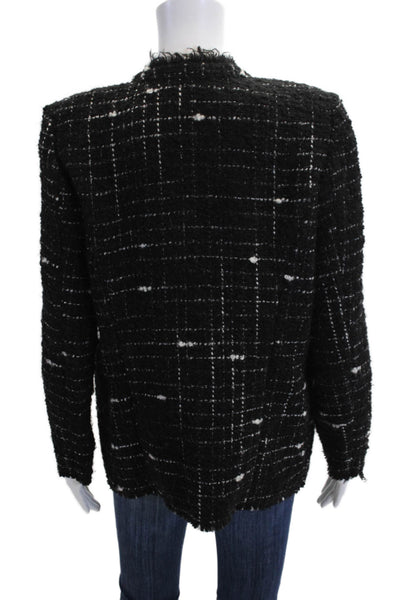 IRO Women Black Check Blazer Long Sleeve Size 40
