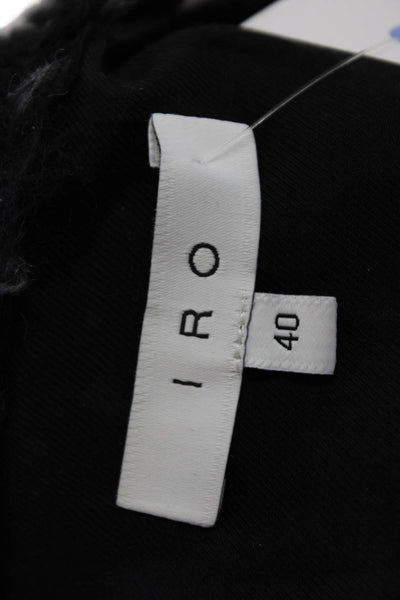 IRO Women Black Check Blazer Long Sleeve Size 40