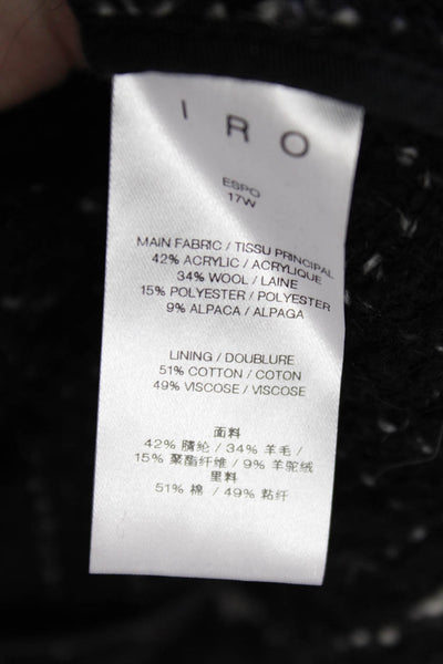 IRO Women Black Check Blazer Long Sleeve Size 40