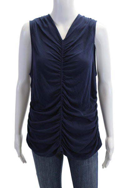 Marie Oliver Women Sleeveless V-Neck Dark Blue Modal Spandex Tank Size 4