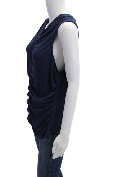 Marie Oliver Women Sleeveless V-Neck Dark Blue Modal Spandex Tank Size 4