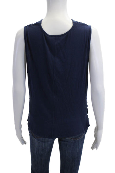 Marie Oliver Women Sleeveless V-Neck Dark Blue Modal Spandex Tank Size 4