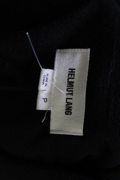 Helmut Lang Women Overcoat Black Mock Neck Snap Closure Long Sleeve Size PP
