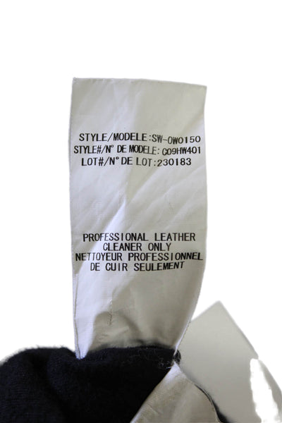 Helmut Lang Women Overcoat Black Mock Neck Snap Closure Long Sleeve Size PP