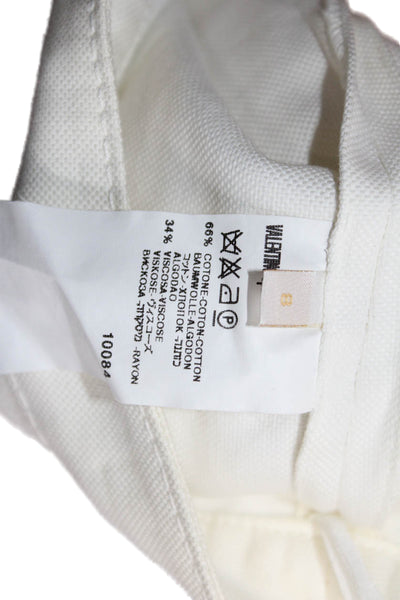 Valentino Women Dress Pants White Button Closure Designer Size 32