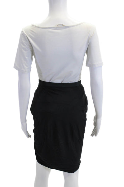 Alexander Wang Women Tulip Wrap Short Skirt Black Silk Blend Size 4