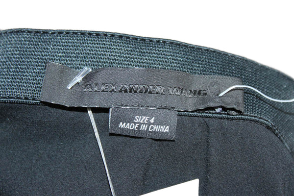 Alexander Wang Women Tulip Wrap Short Skirt Black Silk Blend Size 4