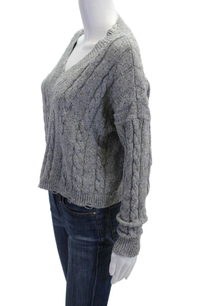Autumn Cashmere Women Gray V-Neck Pullover Sweater Size S
