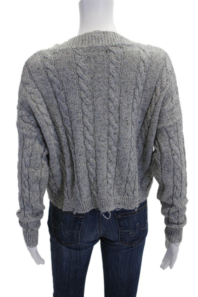 Autumn Cashmere Women Gray V-Neck Pullover Sweater Size S