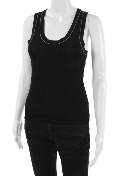 Zara Women Basic Sleeveless Tank Black Viscose-Polyamide Round Neck Size S