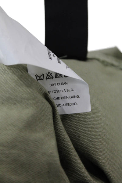J Crew Women Military Quilted Jacket Green Cotton Button Collared Size XS