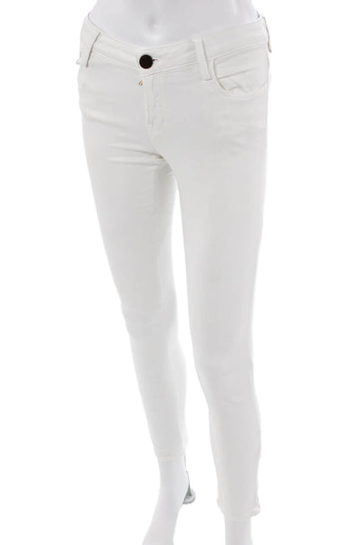 Etienne Marcel Women Ankle Jeggings White Low Rise Size 28