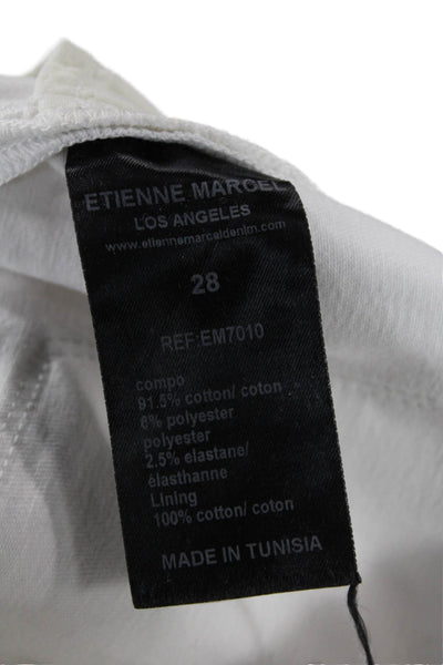 Etienne Marcel Women Ankle Jeggings White Low Rise Size 28