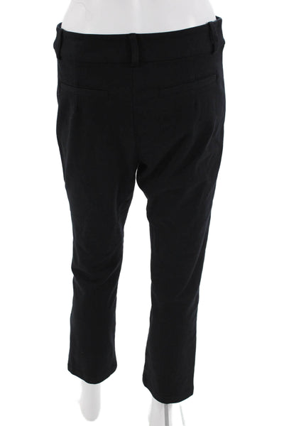 Ella Moss Women Black Ankle Cropped Dress Pants Viscose Blend Size S