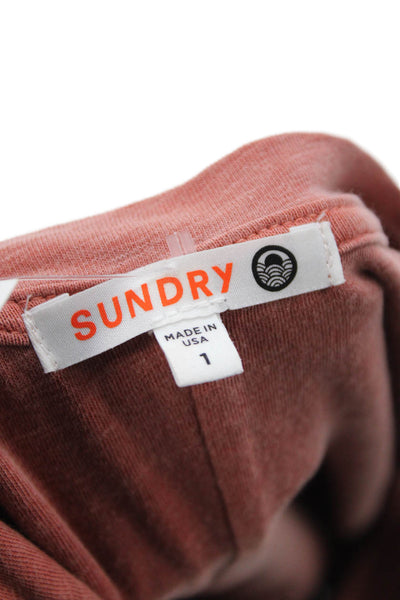 Sundry Women Bodycon Tank Dress Brown V-Neck Sleeveless Short Size 1